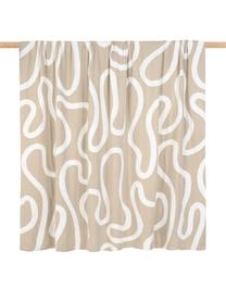 Feinstrick-Wendeplaid Amina mit abstraktem Linienmuster, 100% Baumwolle, Beige/ Weiss, 150 x 200 cm