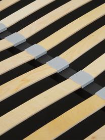 Cama tapizada Cloud, con espacio de almacenamiento, Tapizado: tejido finamente texturiz, Estructura: madera de pino maciza con, Tejido gris claro, An 160 x L 200 cm