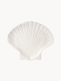 Serveerplateau Shell van dolomiet, Dolomiet, Wit, L 36 x B 30 cm