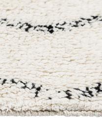 Handgewebter Teppich Berber mit Fransen, 100% Baumwolle, Grau, Cremeweiss, B 140 x L 200 cm (Grösse S)