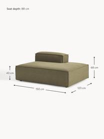 Chaise longue module Lennon, Bekleding: 100% polyester De slijtva, Frame: massief grenenhout, multi, Poten: kunststof Dit product is , Geweven stof olijfgroen, B 150 x D 119 cm, rugleuning rechts