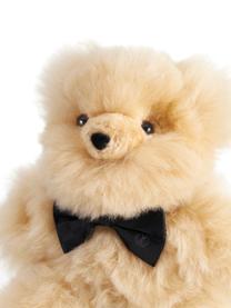 Handgemaakte teddybeer Pelu van alpacabont, Bekleding: alpacabont, Lichtbeige, B 20 x H 30 cm