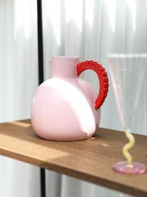 Carafe à eau artisanale Pearl, 2,5 L, Grès cérame, Rose pâle, rouge corail, 2,5 L