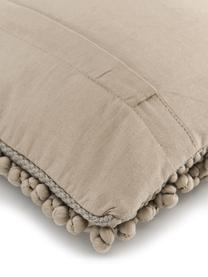 Kissenhülle Iona mit kleinen Stoffkugeln in Beige, Vorderseite: 76% Polyester, 24% Baumwo, Rückseite: 100% Baumwolle, Beige , B 30 x L 50 cm