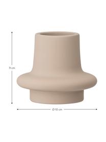 Portavelas de gres Noma, estilo moderno, Gres, Beige, Ø 10 x Al 9 cm