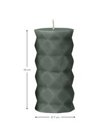Set 6 candele pilastro Mix Rhomb, 95% paraffina, 5% cera di soia, Verde timo, Ø 7 x Alt. 14 cm