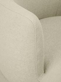 Design bouclé fauteuil Solomon, Bekleding: 100% polyester Met 35.000, Frame: massief sparrenhout, FSC-, Poten: kunststof, Bouclé saliegroen, B 95 x D 80 cm