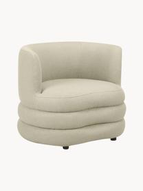 Design bouclé fauteuil Solomon, Bekleding: 100% polyester Met 35.000, Frame: massief sparrenhout, FSC-, Poten: kunststof, Bouclé saliegroen, B 95 x D 80 cm