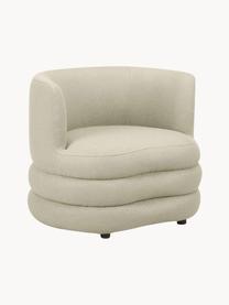 Design bouclé fauteuil Solomon, Bekleding: 100% polyester Met 35.000, Frame: massief sparrenhout, berk, Poten: kunststof Dit product is , Bouclé saliegroen, B 95 x D 80 cm