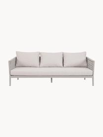 Sofa ogrodowa Florencja (3-osobowa), Tapicerka: 100% polipropylen, Stelaż: aluminium malowane proszk, Jasnobeżowa tkanina, jasny szary, S 220 x G 85 cm