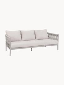 Sofa ogrodowa Florencja (3-osobowa), Tapicerka: 100% polipropylen, Stelaż: aluminium malowane proszk, Jasnobeżowa tkanina, jasny szary, S 220 x G 85 cm