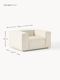 Fauteuil Lennon, Tissu blanc cassé, larg. 130 x prof. 101 cm