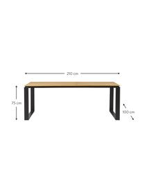 Tuin eettafel Brutus, Tafelblad: MDF, Poten: gecoat aluminium, Hout, licht, B 210 x D 100 cm