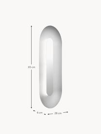 Große dimmbare LED-Wandleuchte Sasi, Metall, beschichtet, Silberfarben, B 28 x H 65 cm