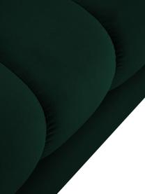 Divano angolare 5 posti in velluto verde scuro Mamaia, Verde bosco, Larg. 293 x Prof. 185 cm