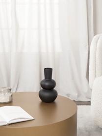 Design-Vase Eathan, H 20 cm, Steingut, beschichtet, Schwarz, Ø 11 x H 20 cm