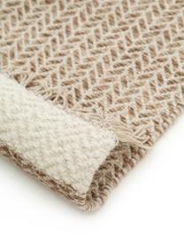 Ręcznie tkany chodnik z wełny z frędzlami Kim, 80% wełna, 20% bawełna
Włókna dywanów wełnianych mogą nieznacznie rozluźniać się w pierwszych tygodniach użytkowania, co ustępuje po pewnym czasie, Beżowy, kremowy, S 80 x D 250 cm