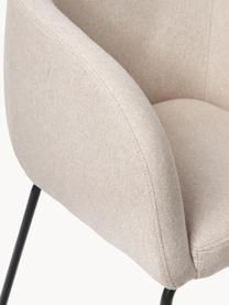 Fauteuils Alani, 2 stuks, Bekleding: 100% polyester Met 10.000, Poten: gepoedercoat metaalkleuri, Geweven stof beige, B 58 x D 58 cm