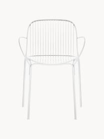 Chaise de jardin à accoudoirs Hiray, Acier galvanisé, laqué, Blanc, larg. 46 x prof. 55 cm