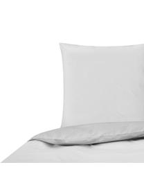 Housse de couette en percale de coton gris clair Elsie, Gris clair, larg. 140 x long. 200 cm