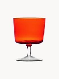 Ručne vyrobená pohár na biele víno Aurora, 2 ks, Sklo, Červená, priehľadná, Ø 8 x V 10 cm, 220 ml