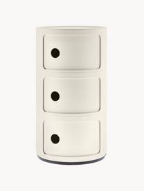 Design Container Componibili, 3 Elemente, Thermoplastisches Technopolymer aus recyceltem Industrieausschuss, Greenguard-zertifiziert, Off White, matt, Ø 32 x H 59 cm