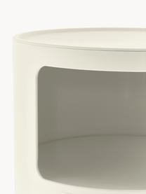Designový odkládací stolek Componibili, 3 moduly, Termoplastický technopolymer vyrobený z recyklovaného průmyslového výboru, certifikace Greenguard, Tlumeně bílá, matná, Ø 32 cm, V 59 cm
