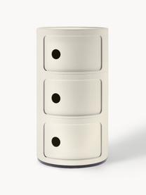 Contenitore di design con 3 cassetti Componibili, Tecnopolimero termoplastico ricavato da materiale industriale riciclato, certificato Greenguard, Bianco latte opaco, Ø 32 x Alt. 59 cm