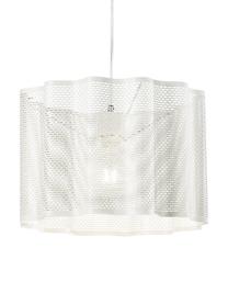 Hanglamp Glicine in wit, Lampenkap: gecoat metaal, Baldakijn: gecoat metaal, Wit, Ø 40 x H 28 cm