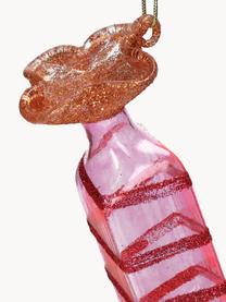 Ozdoba na vánoční stromeček ve tvaru bonbonu Candy, Sklo, Červená, růžová, transparentní, Š 4 cm, V 10 cm