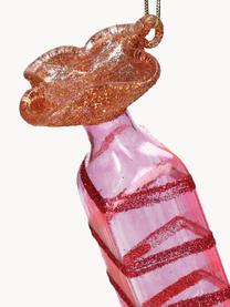 Kerstboomhanger Candy in de vorm van een snoepje, Glas, Rood, roze, transparant, B 4 x H 10 cm