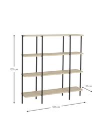 Standregal Lyllo aus Holz und Metall, Gestell: Metall, pulverbeschichtet, Holz, Schwarz, B 121 x H 121 cm