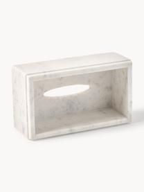 Marmor-Kosmetiktuchbox Simba, Marmor, Weiss, marmoriert, B 26 x T 15 cm