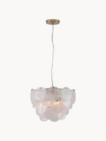 Lampa wisząca z funkcją przyciemniania Disk, Biały, odcienie złotego, Ø 40 x W 133 cm