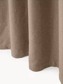 Rideaux opaques avec ruflette multiple Jensen, 2 pièces, 95 % polyester, 5 % nylon, Nougat, larg. 130 x long. 260 cm