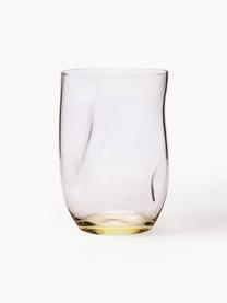 Verres à eau artisanaux de forme organique Squeeze, 6 pièces, Verre, Jaune citron, Ø 7 x haut. 10 cm, 250 ml