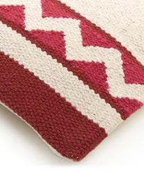Tkaný povlak na polštář v etno styl Tuca, Béžová, světle červená, tmavě červená