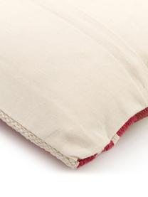Tkana poszewka na poduszkę w stylu etno Tuca, Bawełna, Beżowy, różowy, ciemny czerwony, S 45 x D 45 cm