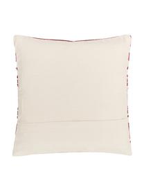 Geweven kussenhoes Tuca met etnisch patroon, 100% katoen, Beige, lichtrood, donkerrood, 45 x 45 cm