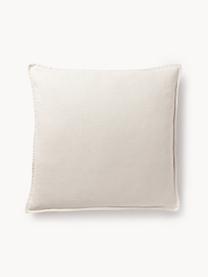 Housse de coussin pur lin beige clair Lanya, 100 % pur lin, Beige clair, larg. 60 x long. 60 cm