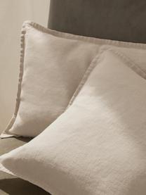 Housse de coussin pur lin beige clair Lanya, 100 % pur lin, Beige clair, larg. 60 x long. 60 cm