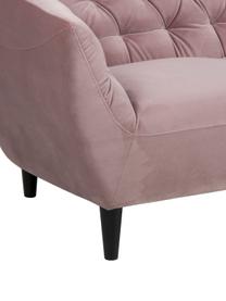 Samt-Sofa Ria (2-Sitzer) , Bezug: Polyester (Samt), Beine: Kautschukbaumholz, lackie, Samt Altrosa, B 150 x T 84 cm
