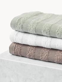 Set de toallas Camila, 3 uds., Verde salvia, Set de 3 (toalla tocador, toalla lavabo y toalla ducha)