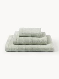 Set de toallas Camila, 3 uds., Verde salvia, Set de 3 (toalla tocador, toalla lavabo y toalla ducha)