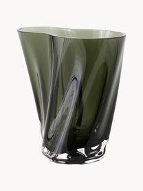 Vaso in vetro soffiato a mano Aer, alt. 19 cm, Vetro, Grigio chiaro trasparente, Larg. 18 x Alt. 19 cm