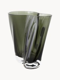 Vaso in vetro soffiato a mano Aer, alt. 19 cm, Vetro, Grigio chiaro trasparente, Larg. 18 x Alt. 19 cm