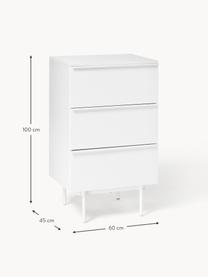 Petite commode en bois Elona, Blanc, larg. 60 x haut. 100 cm