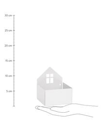 Aufbewahrungsbox Town House, Metall, pulverbeschichtet, Weiß, B 11 x H 13 cm