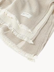 Plaid en coton Architecture, 100 % coton, Beige clair, blanc cassé, larg. 130 x long. 180 cm