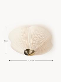 Deckenleuchte Leora mit umgekehrtem Schirm, Lampenschirm: 55 % Baumwolle, 45 % Lein, Cremeweiss, Goldfarben, Ø 42 x H 26 cm